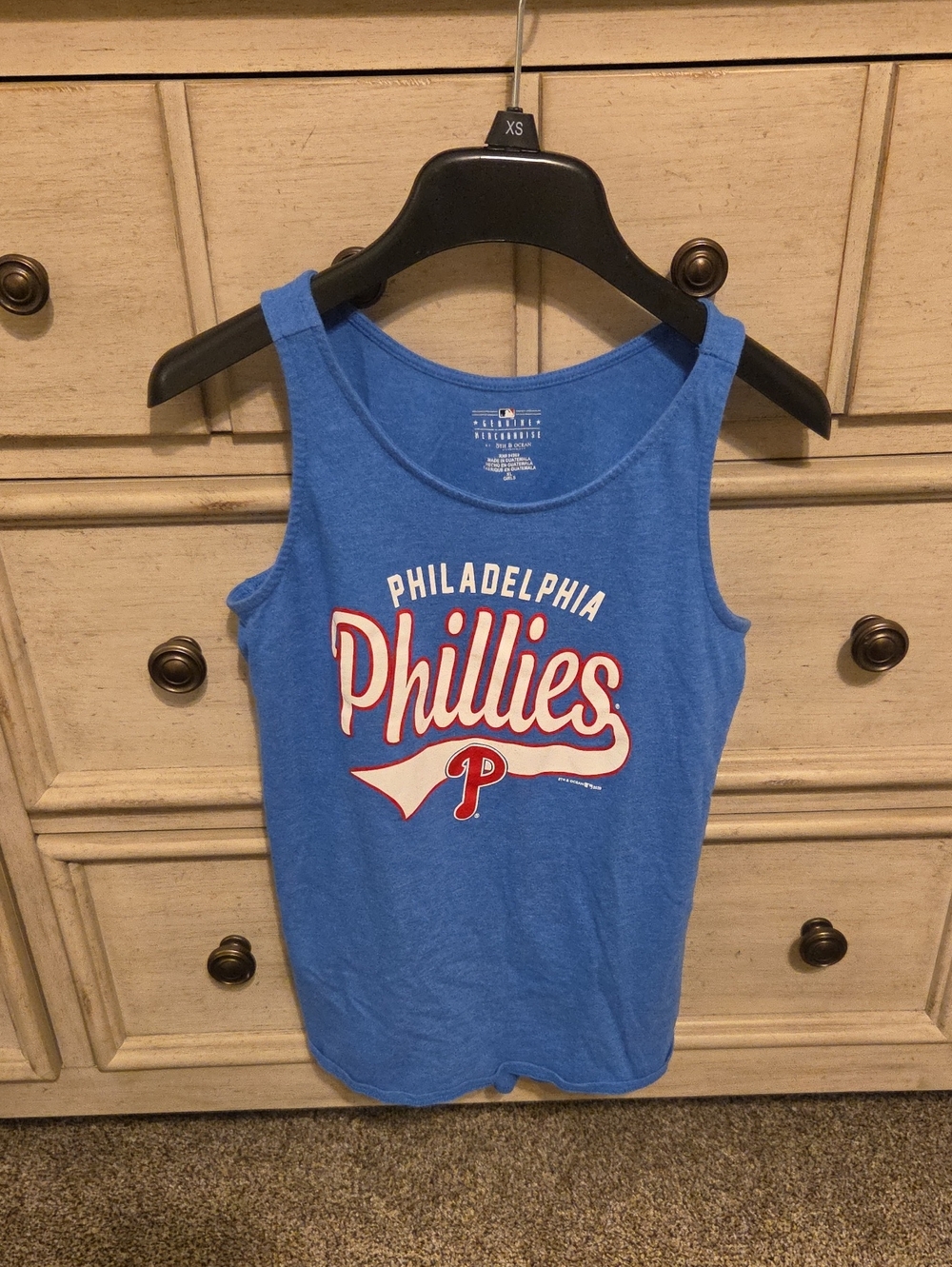 5th & Ocean Blue Kids Phillies Tank Top with Red & White Logo